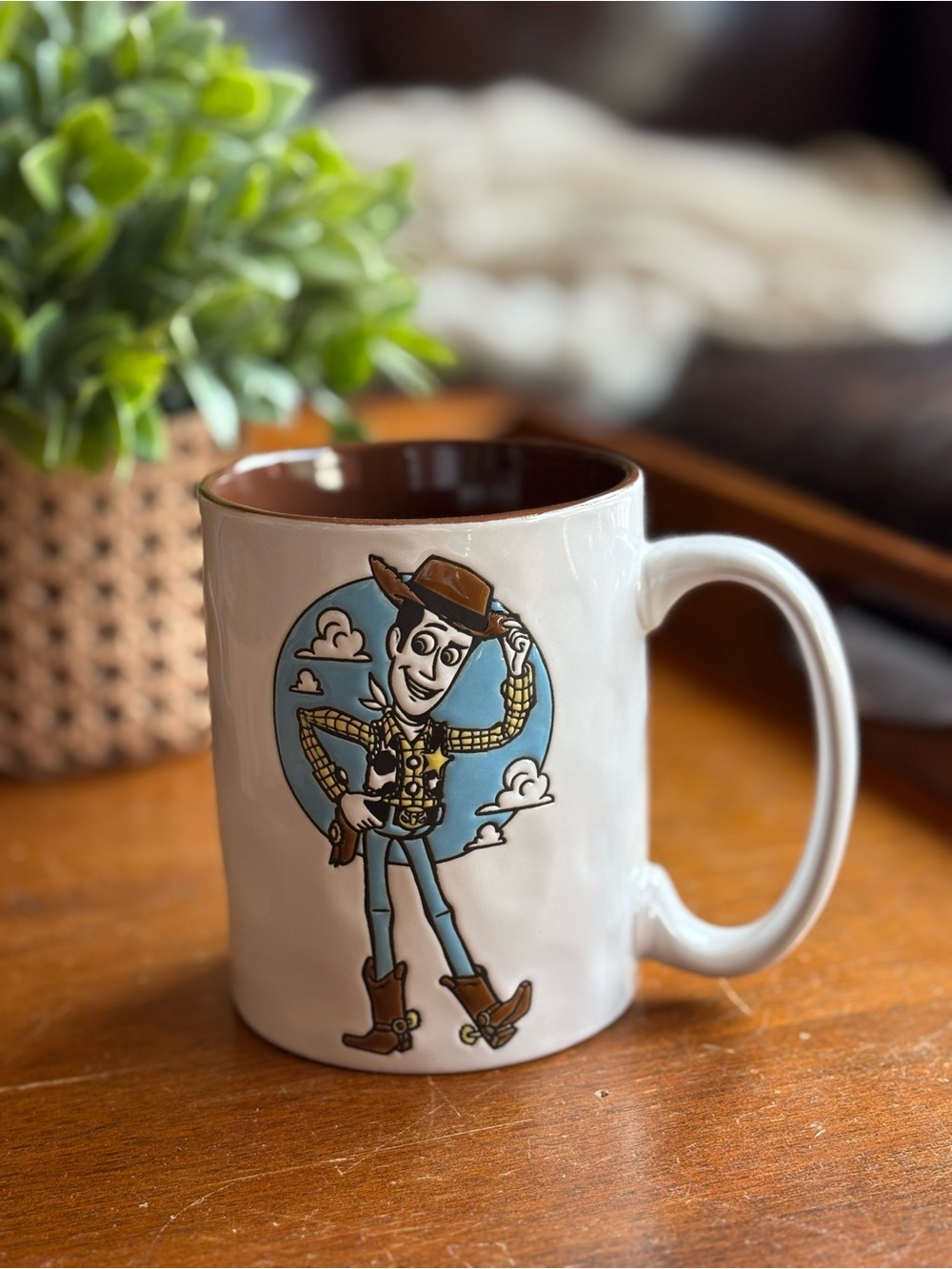 Disney Toy Story Woody Character Ceramic Coffee Mug with Brown Interior Yeehaw